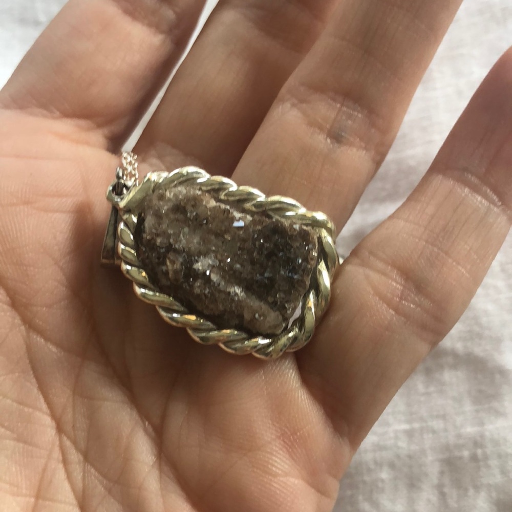 Solid Sterling Silver Crystal Necklace - image 7